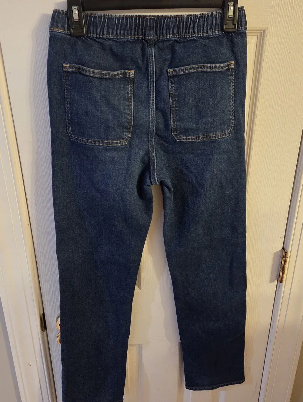 Old Navy Kids Blue Denim Pull-On Jeans Straight Leg Drawstring Size XL 14-16
